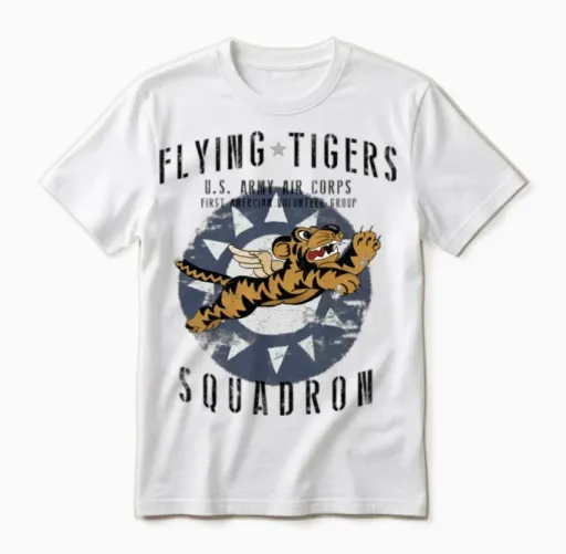Flying Tiger's Squadron Wwii Vintage Unisex T-Shirt in White