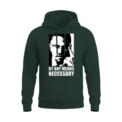 By Any Means Necessary (white Letters) Unisex Hoodie - Forest