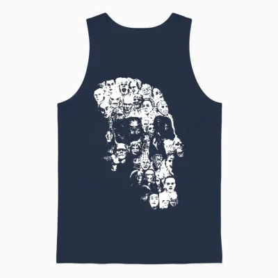 Horror Skull Unisex Tank Top - Navy