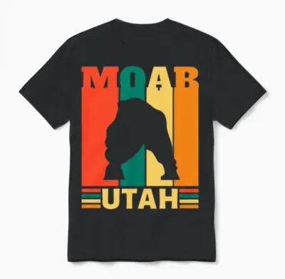 Retro Moab Utah Retro Copy Unisex T-Shirt - Black