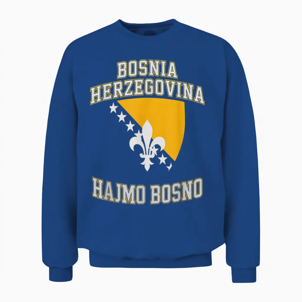Proud Bosnia Dragon Hajmo Bosno Country Favorite Cheer Game Unisex Sweatshirt in Royal