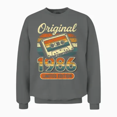40. Geburtstag Mann Frau 40 Jahre Deko 1986 Geschenk Lustig Unisex Sweatshirt - Graphite Heather