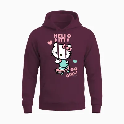 Hello Kitty Cooles Power-Skateboard Pro Fun Classic Für Mädchen Unisex Hoodie - Maroon