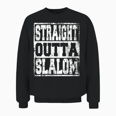 Slalom Saying Funny Unisex Sweatshirt - Black