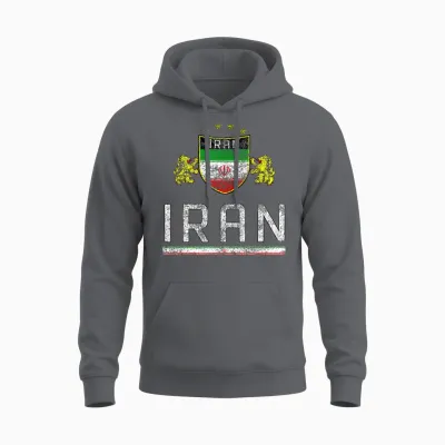 Iran Fußball Fan Trikot Iranische Flagge Fußballliebhaber Unisex Hoodie - Charcoal