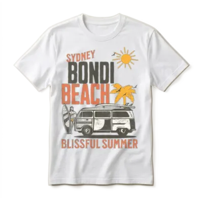 Sydney Bondi Beach Surfer Unisex T-Shirt - White