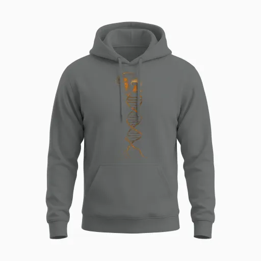 Mushroom Dna Mycology Shroom Hunter Fungi Foraging Unisex Hoodie in Graphite Heather