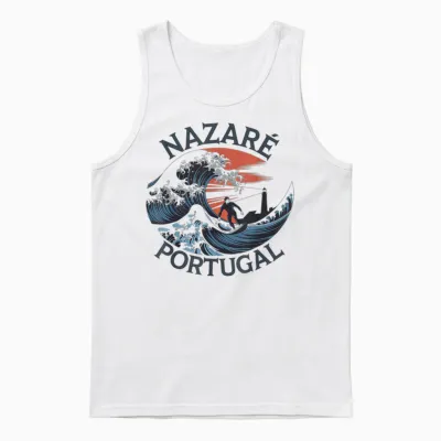 Nazaré Surfing Unisex Tank Top - White
