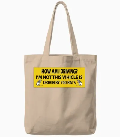 Funny Bumper Tote Bags - Natural