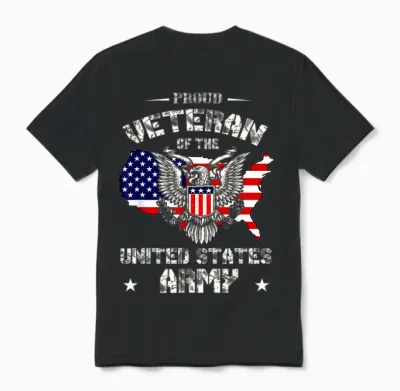 Proud Veteran of the Us Army - Usa Flag Soldier Veteran Unisex T-Shirt - Black