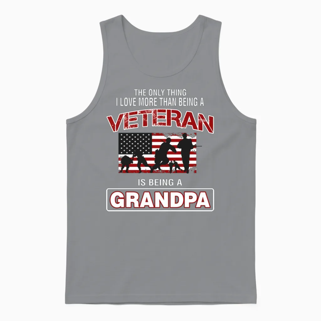 Veteran Is Being a Grandpa Unisex Tank Top in Sport Grey