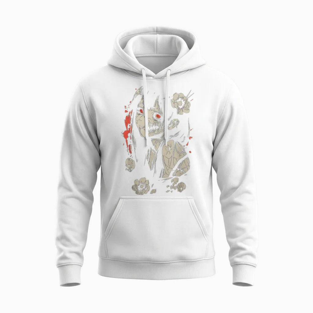 Horror Anime Manga | Japan Japanese Creepy Kawaii Goth T-Shirt, Black Unisex Hoodie in White