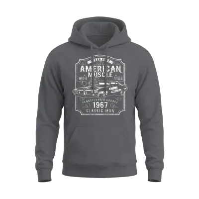 American Muscle Car Classic High Speed Unisex Hoodie - Charcoal