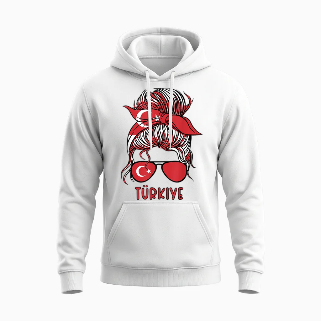 Türkiye Trikot Türke Türkin Türkei Flagge Unisex Hoodie in White