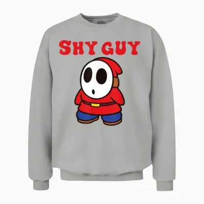 Super Mario Bros Shy Guy Simple Retro Nintendo Icon Unisex Sweatshirt - Ash