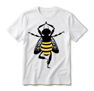 Funny Bee Yoga Unisex T-Shirt - White