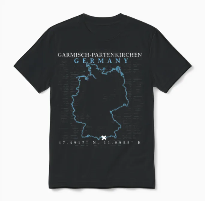 Germany Garmisch-Partenkirchen Unisex T-Shirt in Black
