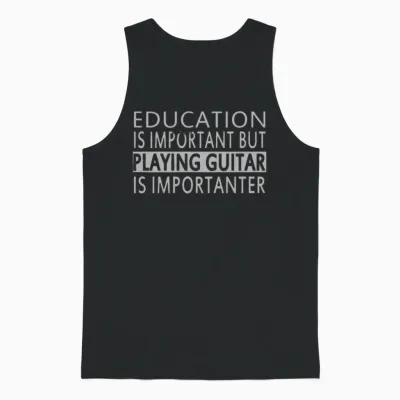Player Guitar Funny Unisex Tank Top - Black
