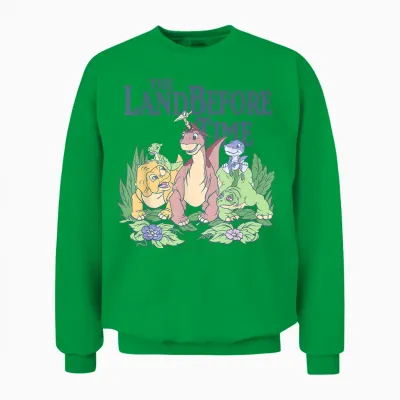 Land Before Time Pastel Dinosaur Friends T-Shirt, White, S Unisex Sweatshirt - Irish Green