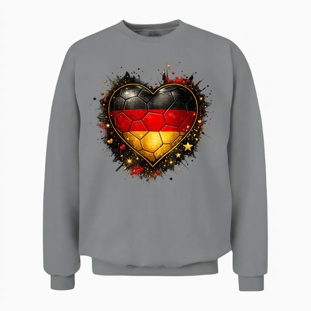 Deutschland Herz Deutschland Flagge Damen Herren Kinder Unisex Sweatshirt in Sport Grey