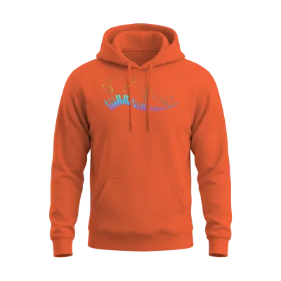 Piano Keyboard - Funny Piano Stick Figure Keyboard Unisex Hoodie - Orange
