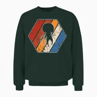 Jellyfish Retro Unisex Sweatshirt - Forest