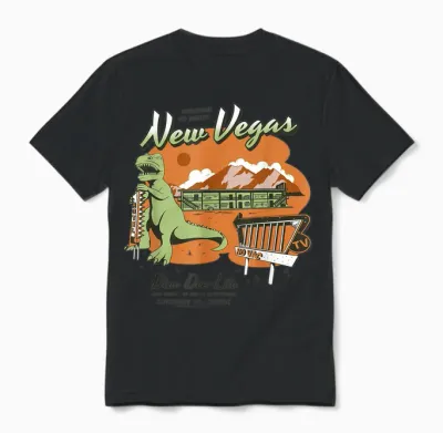 Fallout Welcome to New Vegas Dino Dee-Lite Video Game Unisex T-Shirt - Black