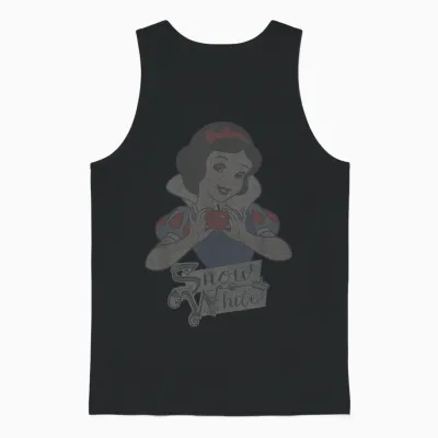 Disney Princess Snow White Holding an Apple Unisex Tank Top - Black