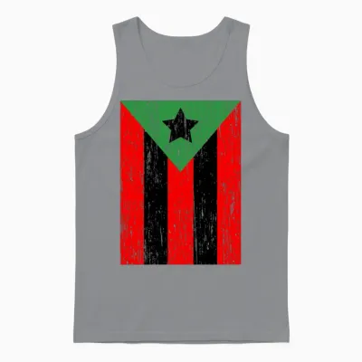 Afro Boricua Flag Puerto Rico Africa Roots Pride Unisex Tank Top - Sport Grey