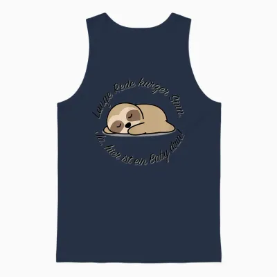 Hier Ist Ein Baby Drin | Faultier Schwangerschaft Verkünden Unisex Tank Top - Navy
