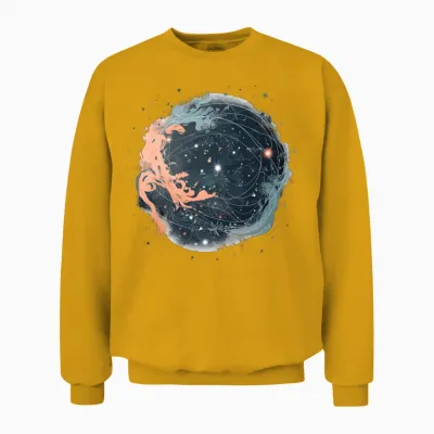 Celestial Night Sky with Constellations and Shooti Unisex Sweatshirt - Gold