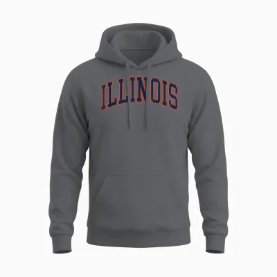 Retro Illinois Tee Vintage Illinois Blue Orange Throwback Il Unisex Hoodie - Charcoal