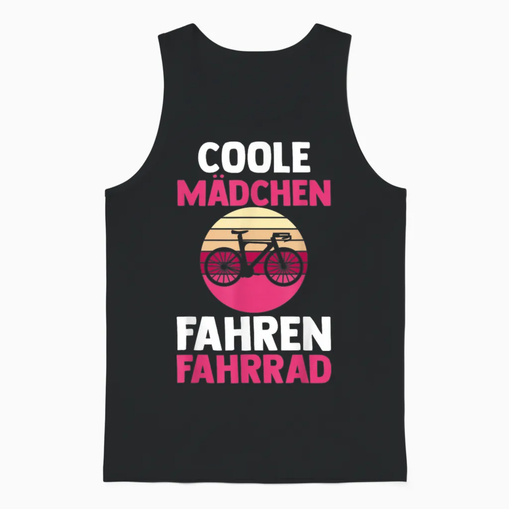 Fahrradfahrer Coole Mädchen Fahren Fahrrad Unisex Tank Top in Black
