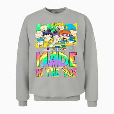 Mademark X Rugrats - Made in the 90s - Rainbow Gradient Unisex Sweatshirt - Ash