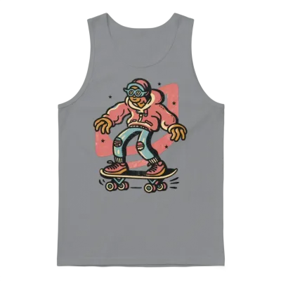 Funny Skater Retro Unisex Tank Top - Sport Grey
