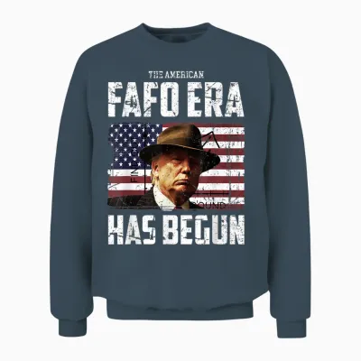 Donald Trump the American Fafo Era Around and Find Out Pres Unisex Sweatshirt - Dark Heather