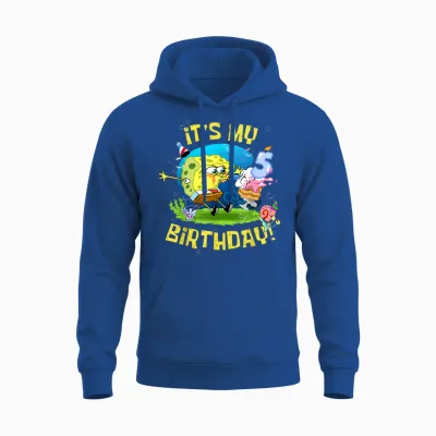 Mademark X Spongebob Squarepants - Spongebob It's My 5th Birthday Cake B-Day Kids Spongebob Unisex Hoodie - Royal