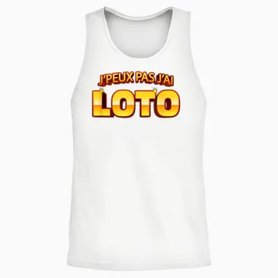 Je Peux Pas J'ai Lotto Humour Man Woman Retired Friends T-Shirt, Black, S Unisex Tank Top - White