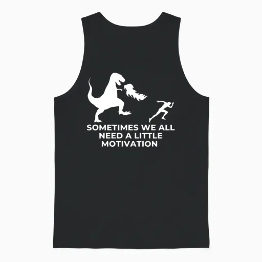 Funny Running Motivation Unisex Tank Top in Black