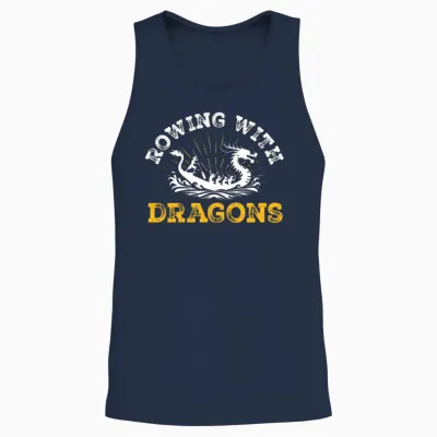 Rowing with Dragons Dragonboat Unisex Tank Top - Navy