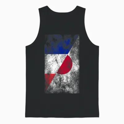 Flags France Japan - French Japanese T-Shirt, Black, S Unisex Tank Top - Black