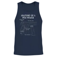 Funny Anatomy of a Pew Pewer - Ammo Gun - Gun Unisex Tank Top - Navy – 2