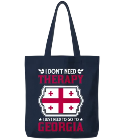 Georgia Therapy Vacation Tbilisi Gift Tote Bags - Navy