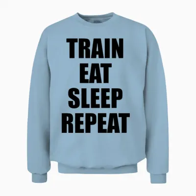 Train Eat Sleep Repeat Unisex Sweatshirt - Light Blue