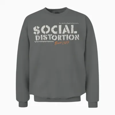 Offizielles Social Distortion Schwarz T-Shirt, Unisex Erwachsene, Klein, Crew-Neck, Kurzarm, Party, Lässig Unisex Sweatshirt - Graphite Heather