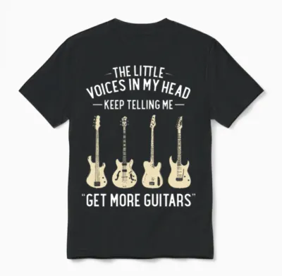 Funny Guitar Unisex T-Shirt - Black