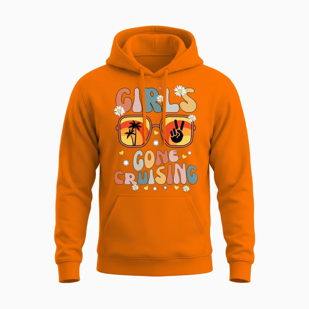 Girls Gone Cruising Unisex Hoodie in Safety Orange
