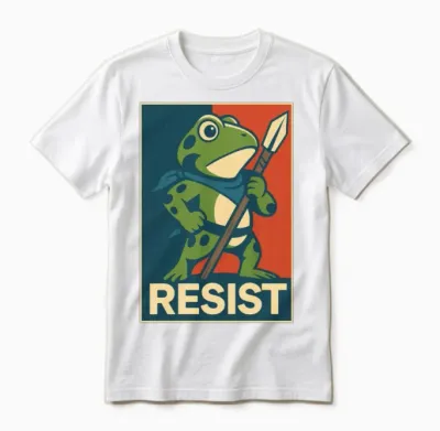 Frogs Resist – Portland Frog Protest Unisex T-Shirt - White