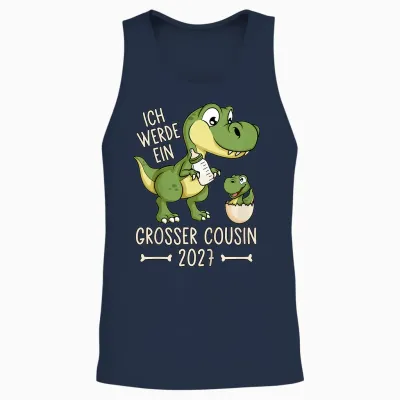 Kinder Dinosaurier Baby Dino Ich Werde Ein Großer Cousin 2027 Unisex Tank Top - Navy