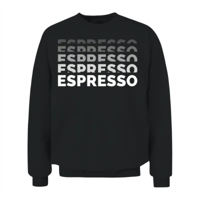 Espresso Coffee Design Unisex Sweatshirt - Black
